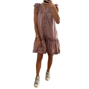 Sea Rose Tiered Ruffle Cotton Dress